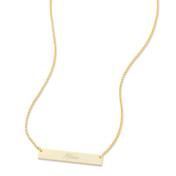 Gold Petite Name Bar Necklace