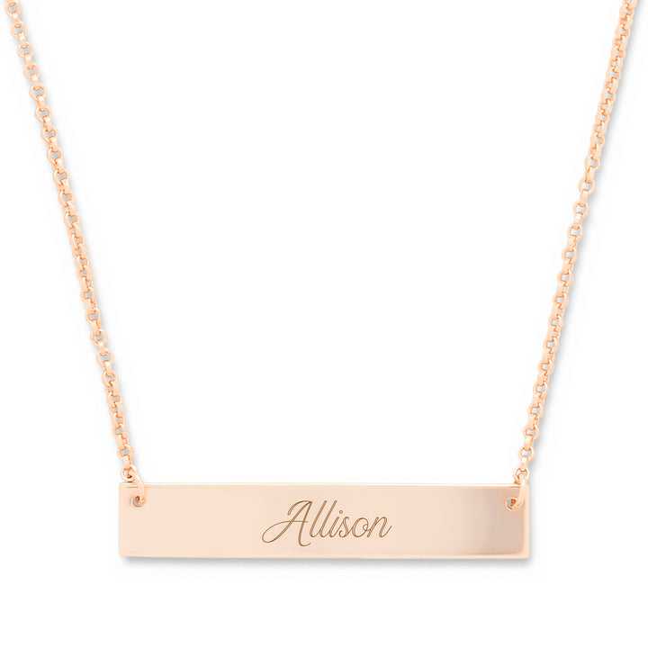 Rose Gold Petite Name Bar Necklace