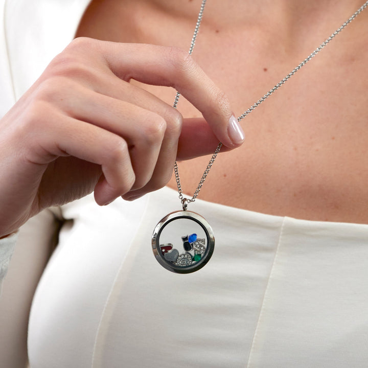 Round Build A Charm Glass Floating Locket