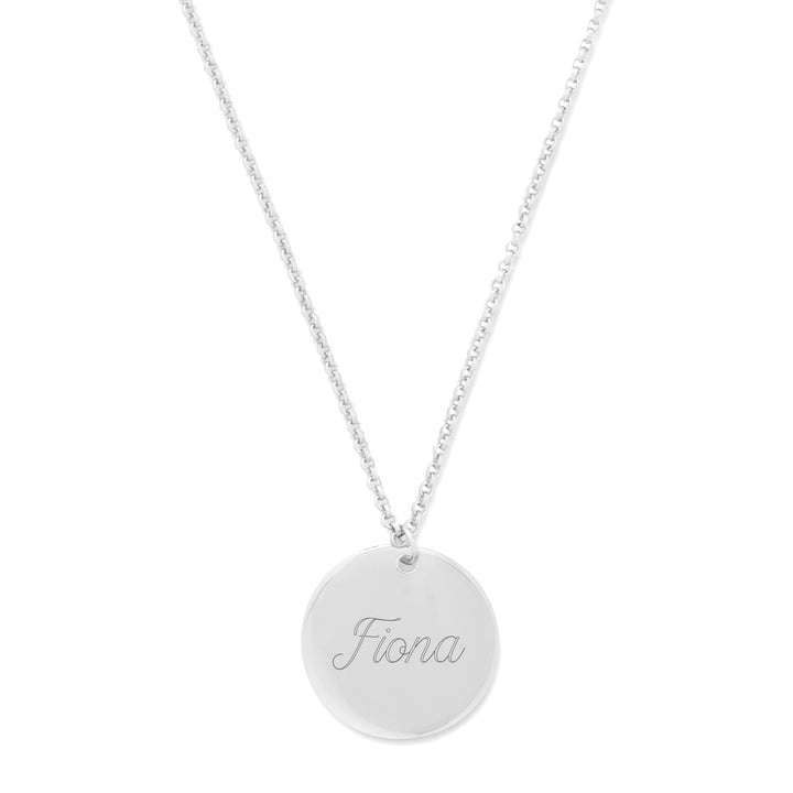 Round Tag Pendant in Silver