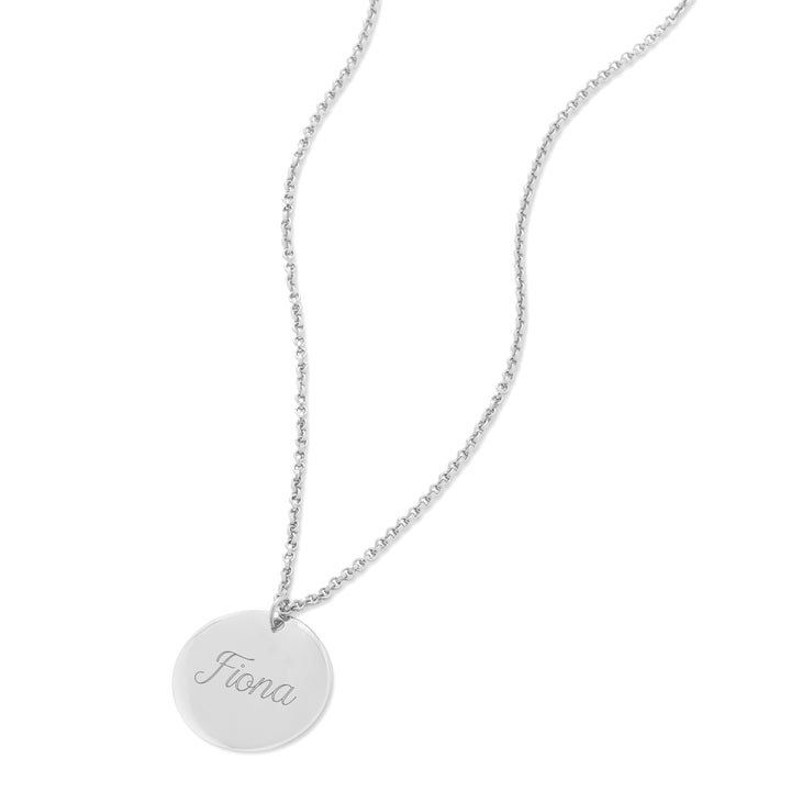 Round Tag Pendant in Silver