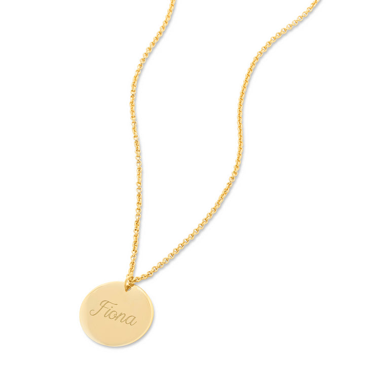 Round Tag Pendant in Gold