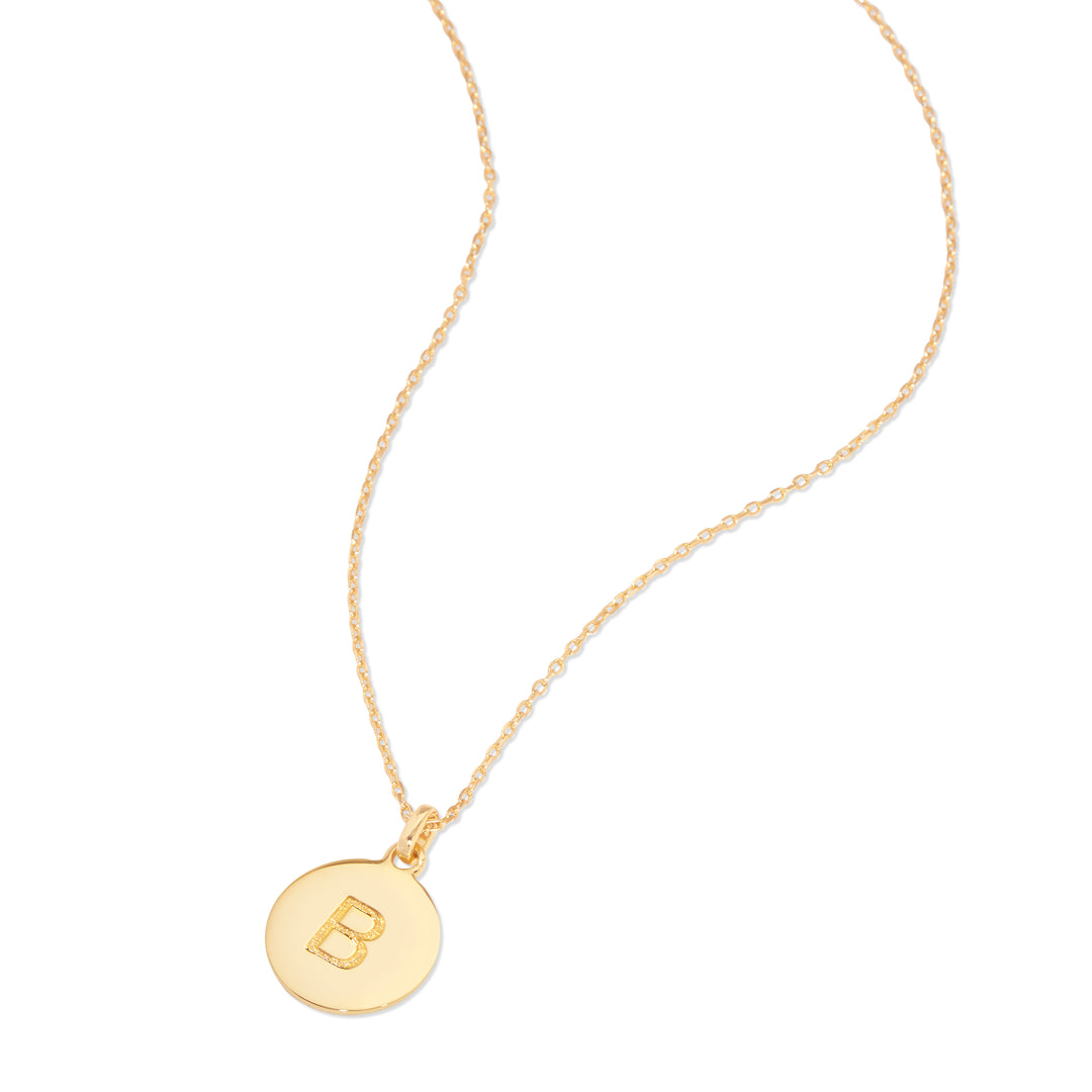 Initial Gold Disc Necklace