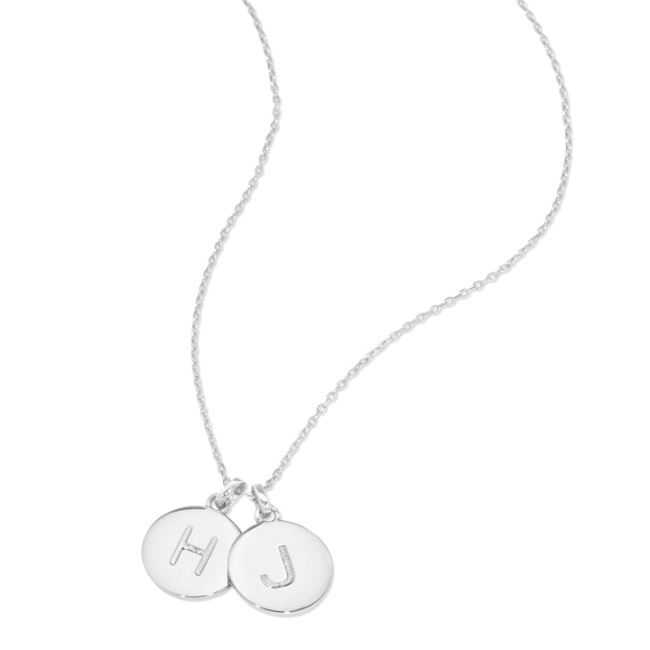 Two Initial Disc Necklace