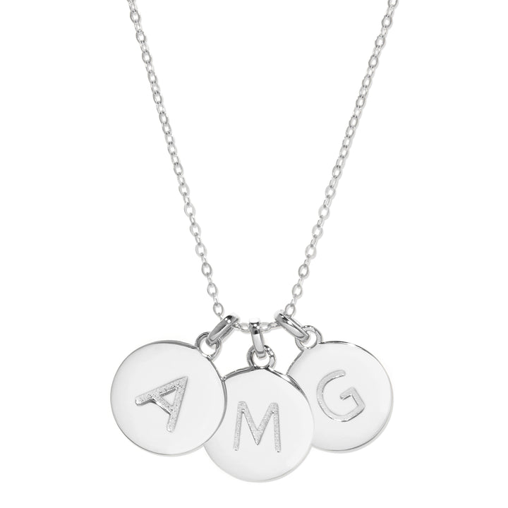 Three Initial Disc Necklace