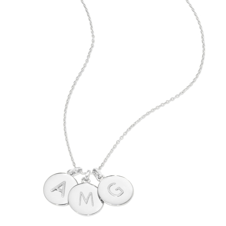 Three Initial Disc Necklace