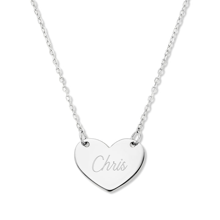 Engravable Silver Heart Necklace