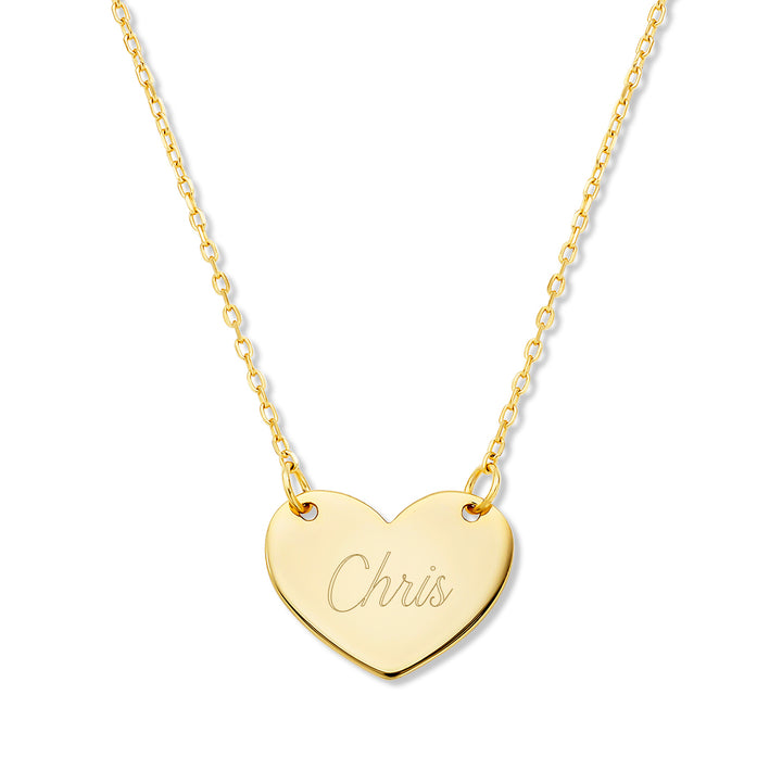 Engravable Gold Heart Necklace