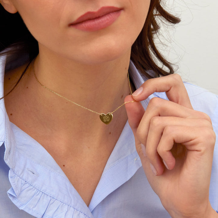 Engravable Gold Heart Necklace