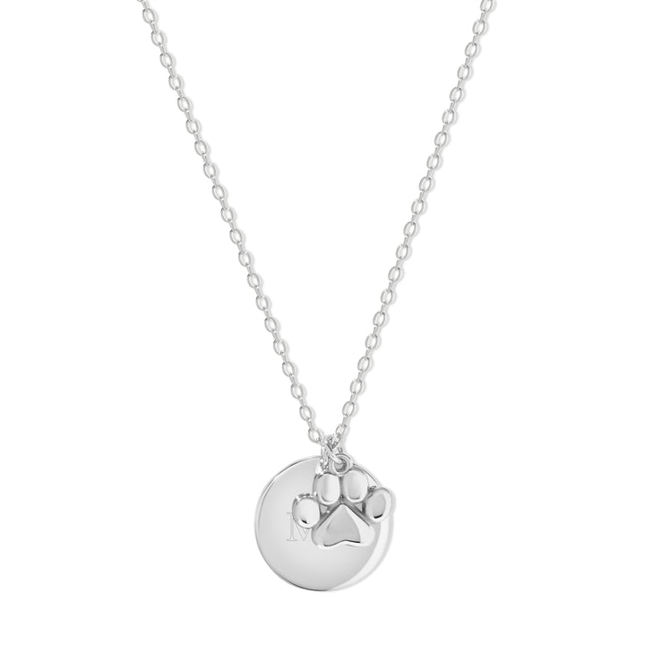 Sterling Silver Disc Engravable Pet Charm Necklace