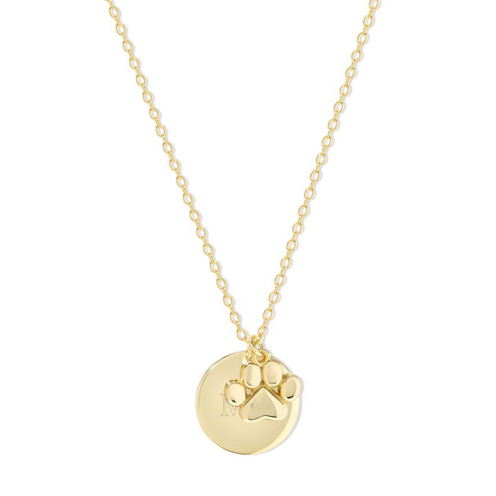 Gold Plated Disc Engravable Pet Charm Necklace