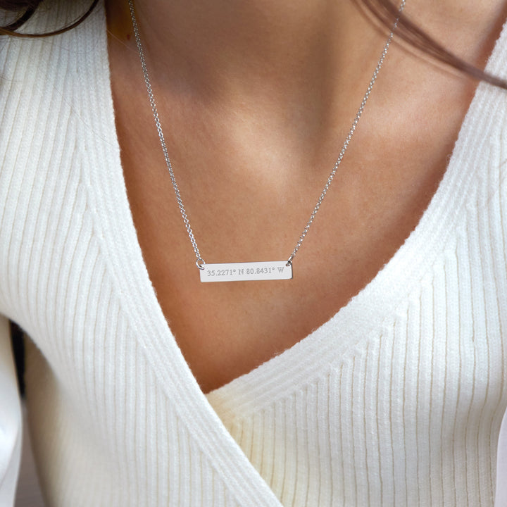 Custom Coordinate Bar Necklace