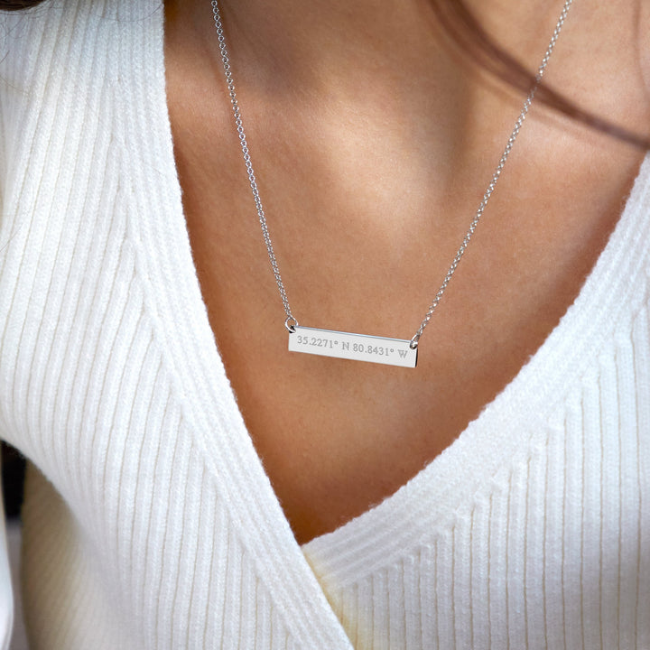 Custom Coordinate Bar Necklace