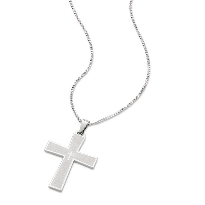 Lords Prayer Cross Pendant