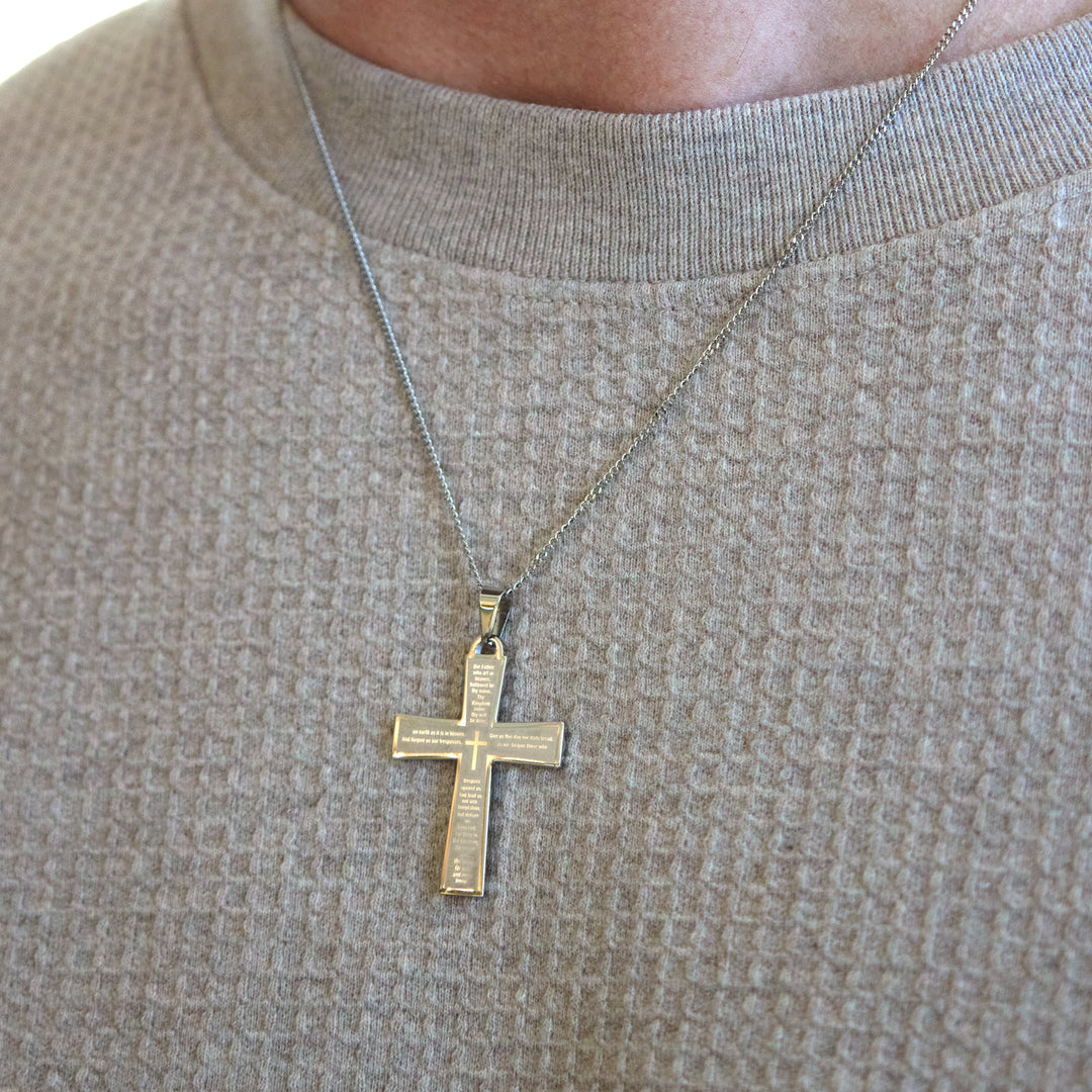 Lords Prayer Cross Pendant