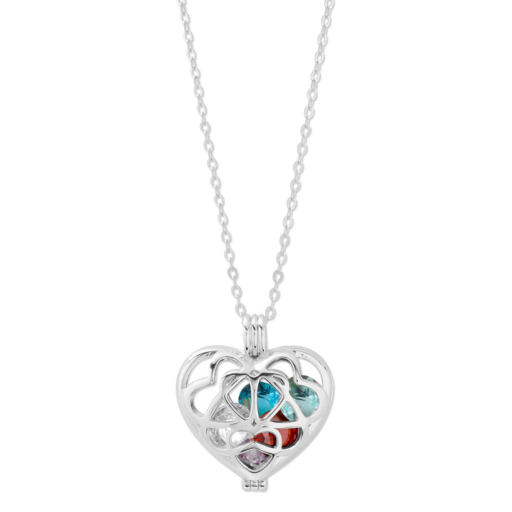 Interlocking Hearts 6mm Round Birthstone Locket