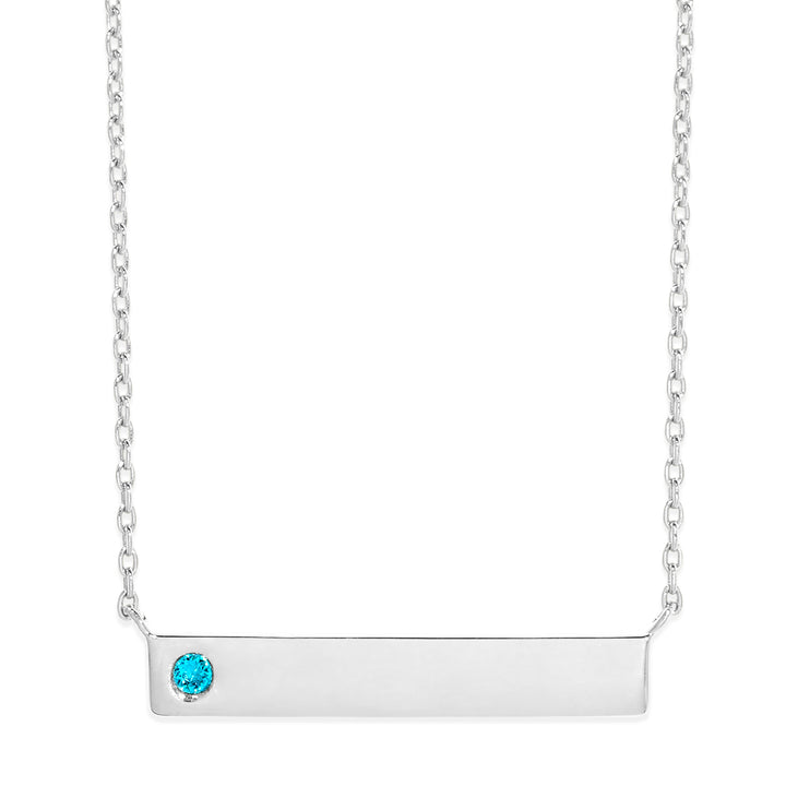 Custom Birthstone Name Bar Necklace