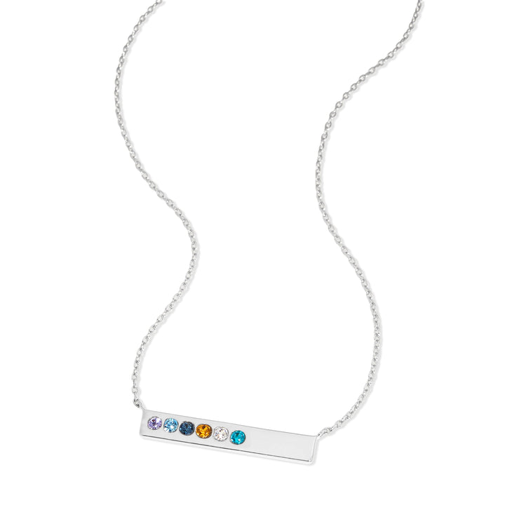 Custom Birthstone Name Bar Necklace