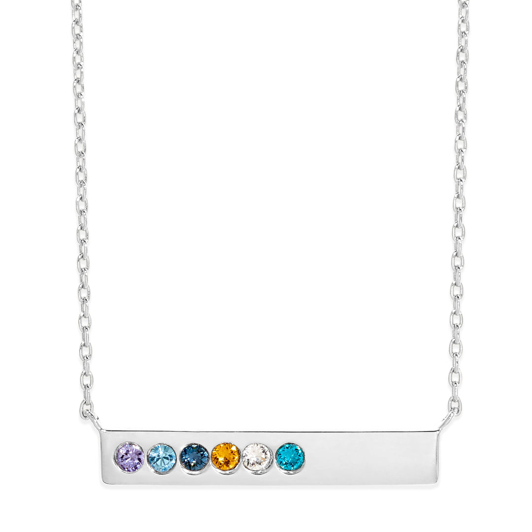 Custom Birthstone Name Bar Necklace