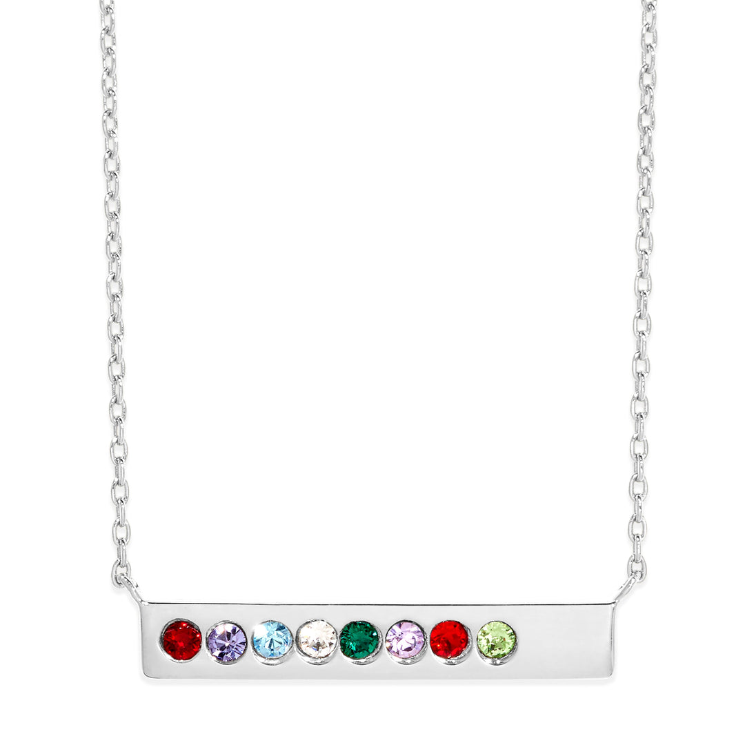 Custom Birthstone Name Bar Necklace