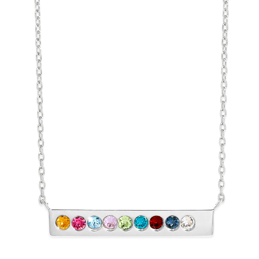 Custom Birthstone Name Bar Necklace