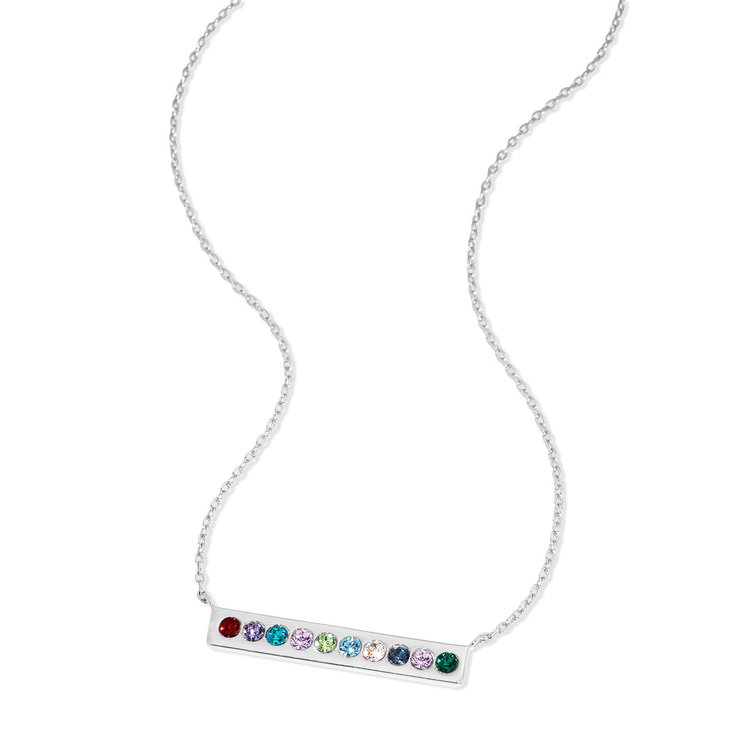 Custom Birthstone Name Bar Necklace