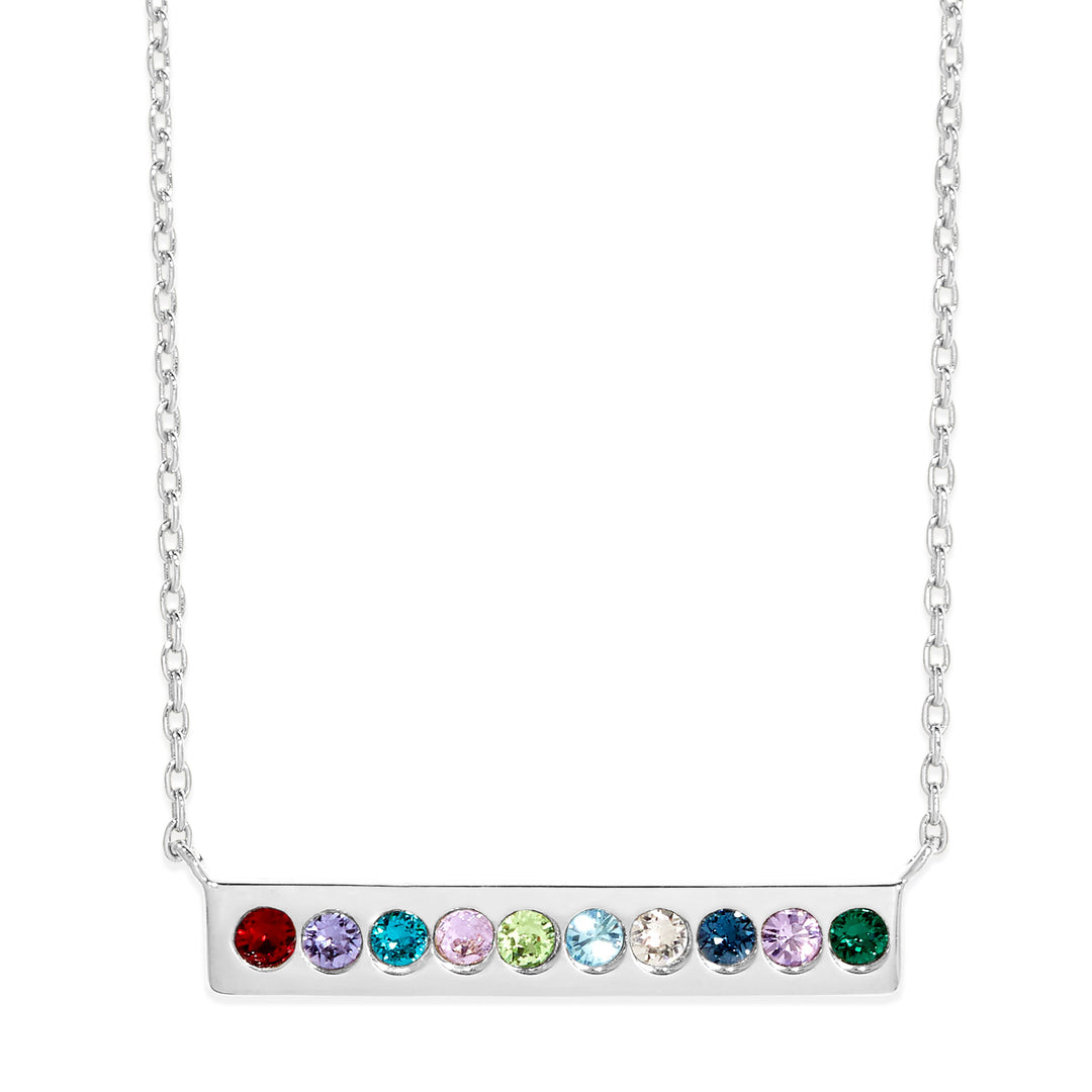 Custom Birthstone Name Bar Necklace