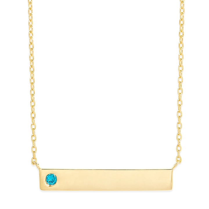 Custom Birthstone Gold Name Bar Necklace