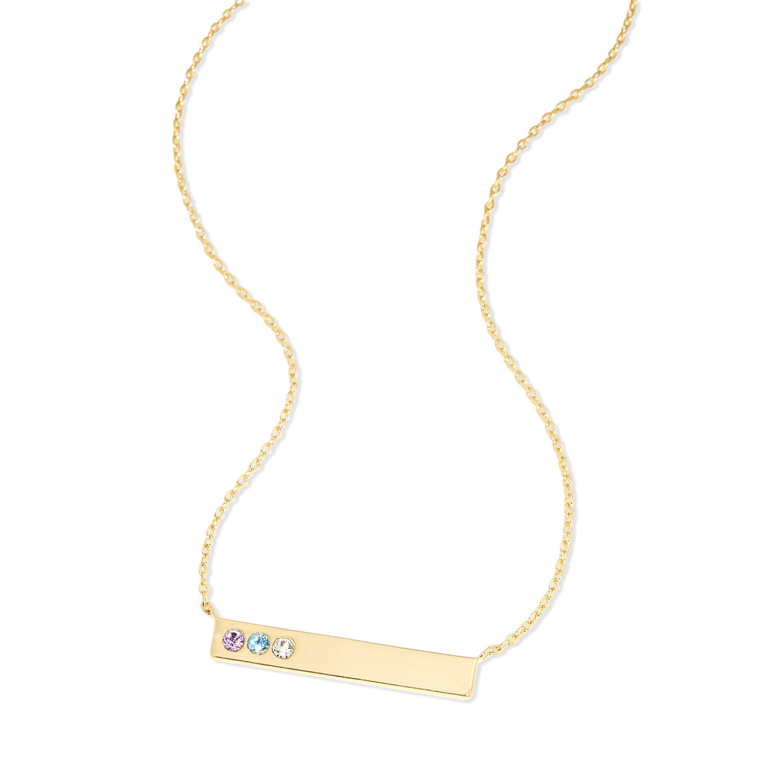 Custom Birthstone Name Bar Necklace