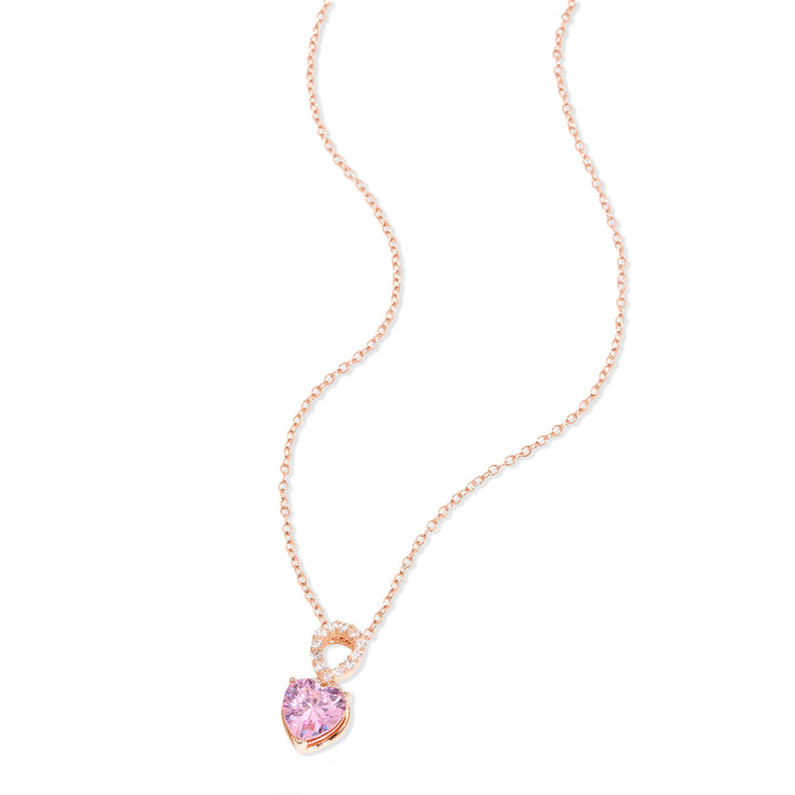 Infinity Custom Heart Birthstone Rose Gold Necklace