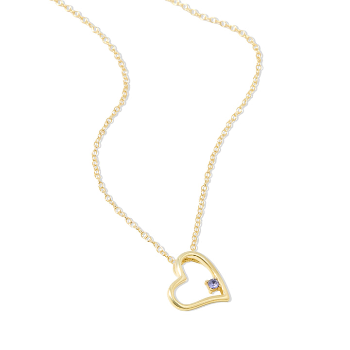 Custom Gold Petite Heart Birthstone Pendant