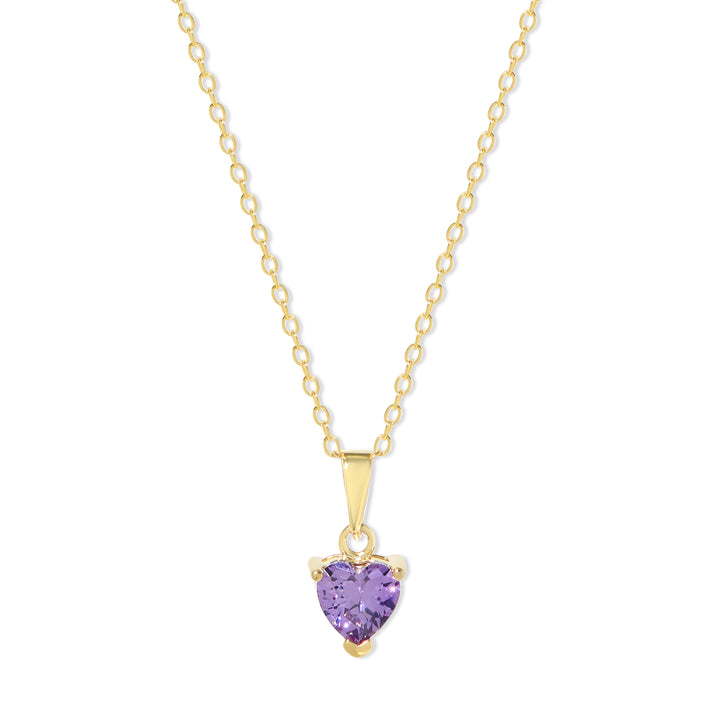 Custom Gold Heart Drop Birthstone Necklace