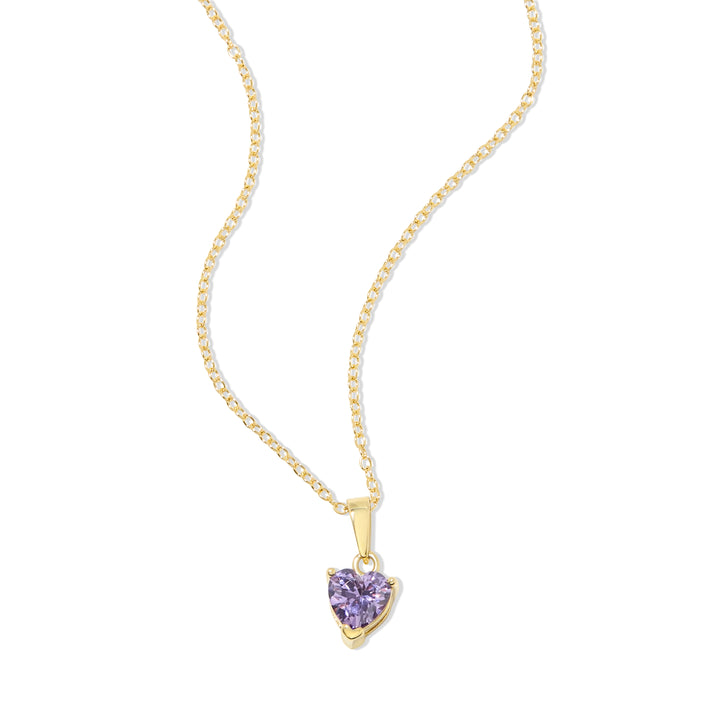 Custom Gold Heart Drop Birthstone Necklace