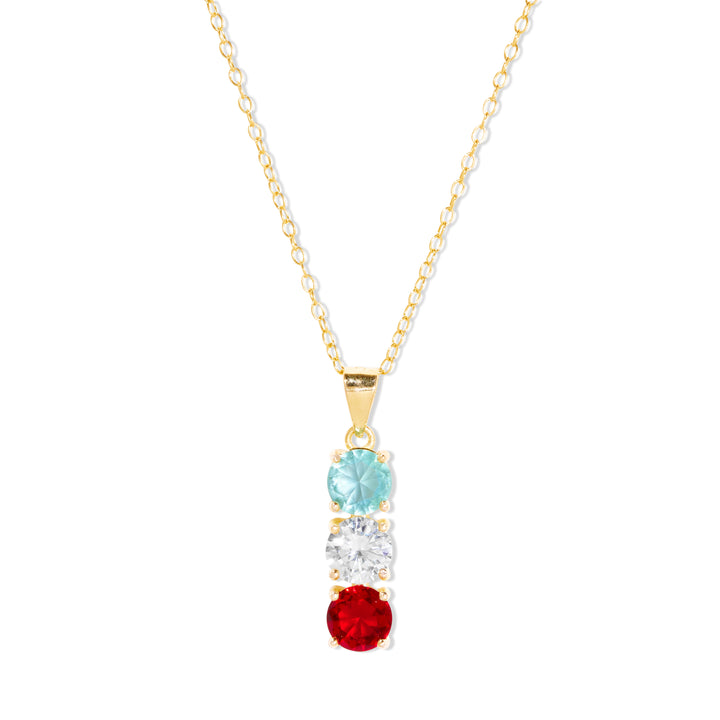 3 Stone Gold Birthstone Pendant