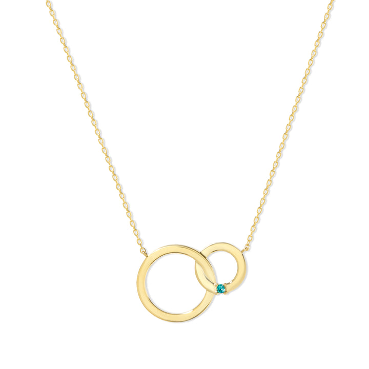 Custom Gold Interlocking Circle Eternity Birthstone Necklace