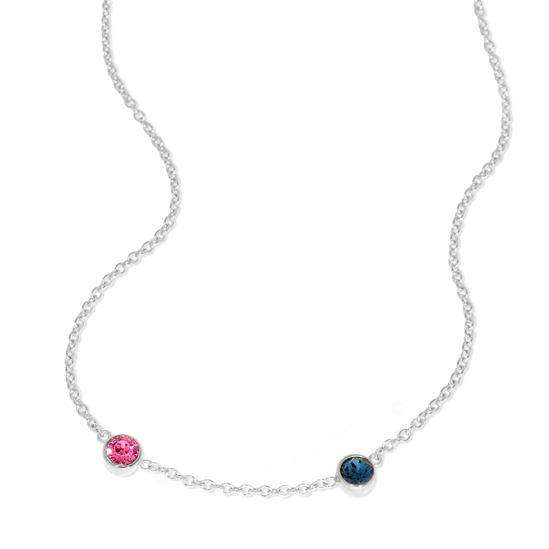 Floating Bezel Set Birthstone Necklace