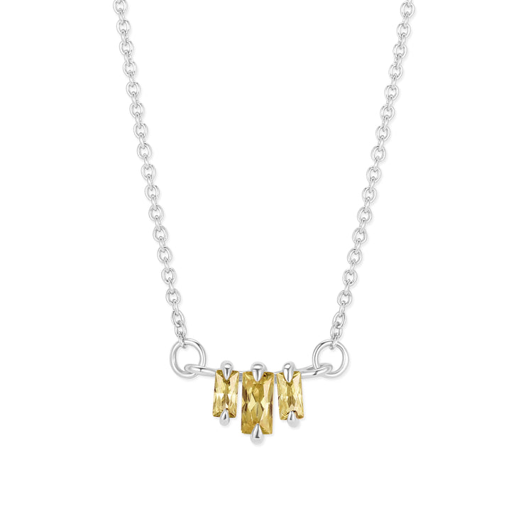 Baguette Birthstone Necklace