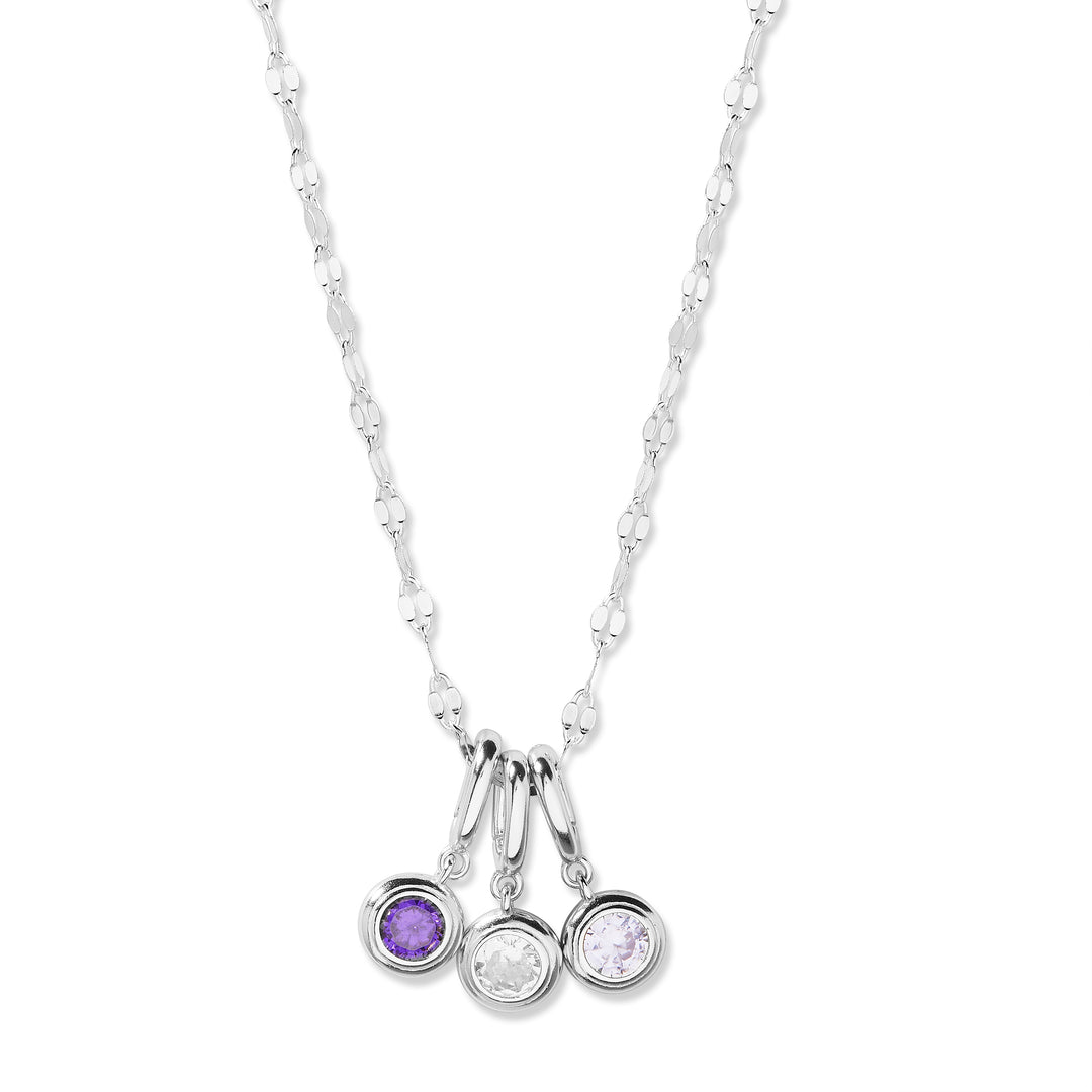 Custom Birthstone Hinge Charm Necklace