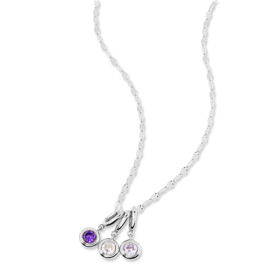 Custom Birthstone Hinge Charm Necklace