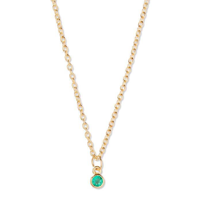 Bezel Birthstone Vermeil Stacking Necklace