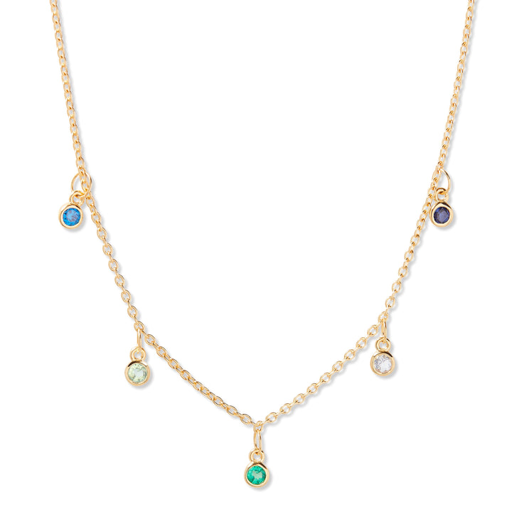 Bezel Birthstone Vermeil Stacking Necklace