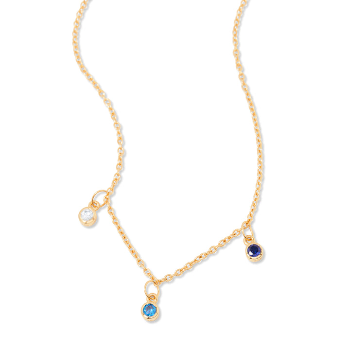 Bezel Birthstone Vermeil Stacking Necklace