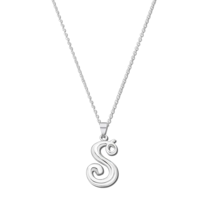 Sterling Silver Script Initial Pendants