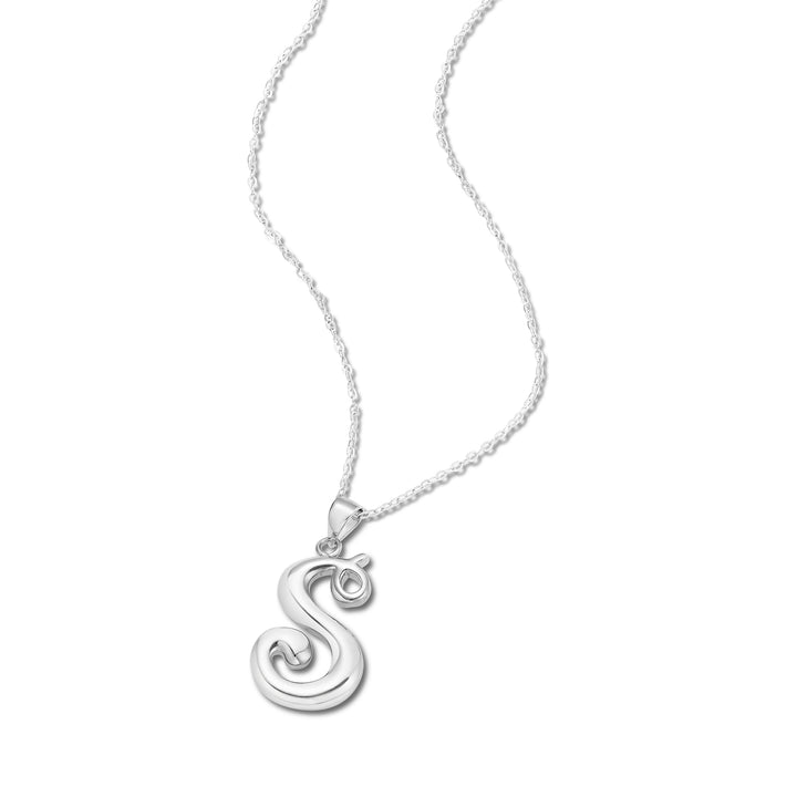 Sterling Silver Script Initial Pendants