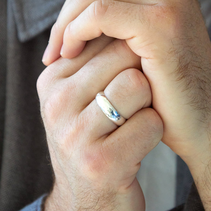 Engraved Couple's 6mm Silver Message Ring