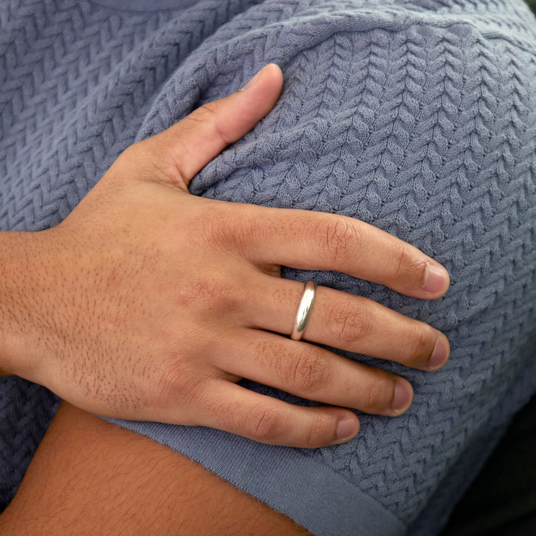 Engraved Couples 5mm Silver Message Ring