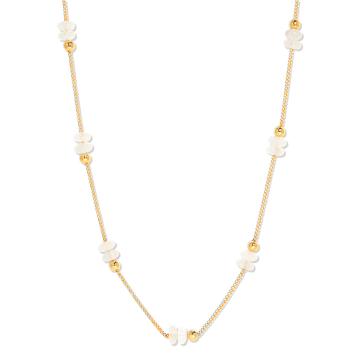 April Gold Beaded Birthstone Necklace