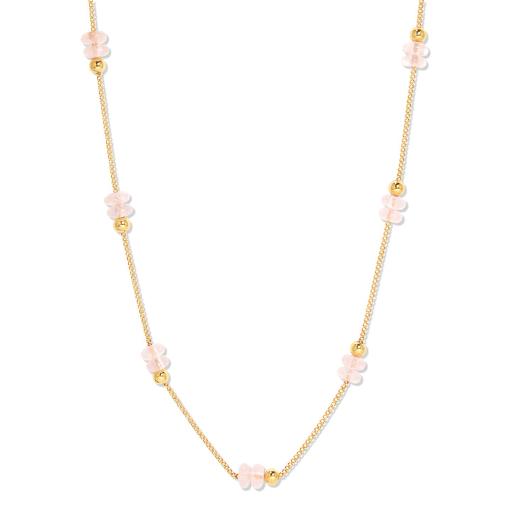 October Gold Beaded Birthstone Necklace