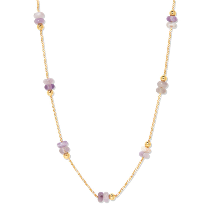 June Gold Beaded Birthstone Necklace