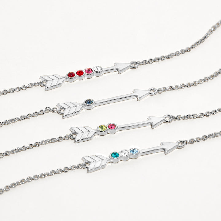 Custom Four Birthstone Arrow Bracelet